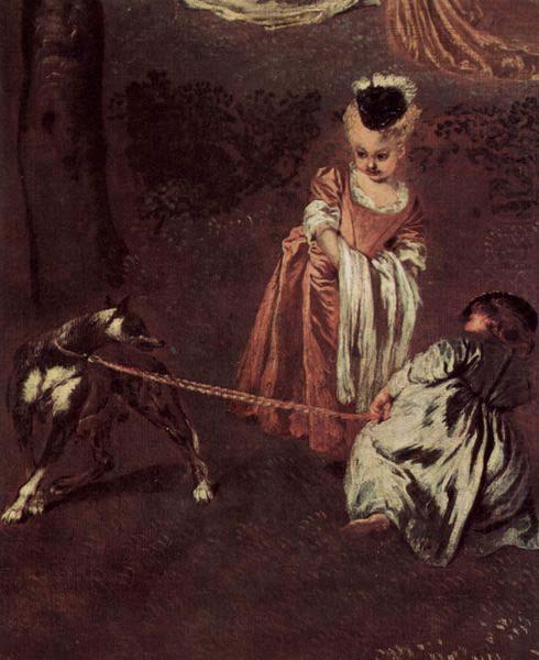 Vergnegen im Freien (Amusements champetres), Detail, Jean antoine Watteau